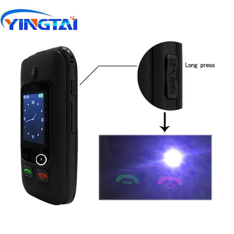 YINGTAI T22 GSM MTK Большой кнопочный мобильный телефон с двумя sim-картами для пожилых 2,4 дюймов раскладушка