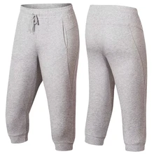 Мужские спортивные штаны для бега, фитнеса, 3/4, Мужские штаны для футбола, тренировочные штаны для бега, футбольные укороченные штаны из 3/4 хлопка, спортивные штаны