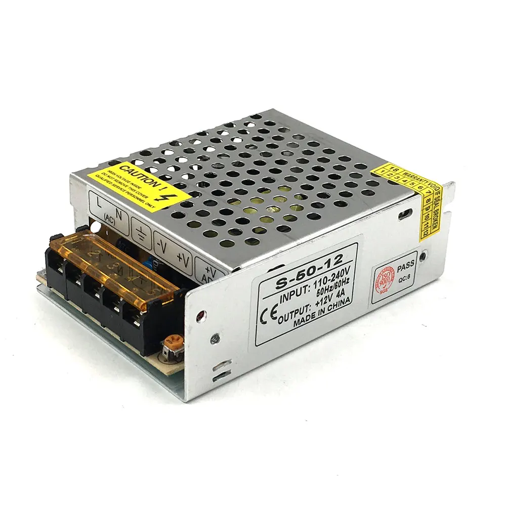 12V 4A импульсный источник питания 40W 50W светодиодный трансформатор переменного тока в постоянный SMPS для светодиодных лент Домашний Светильник DIY AC/DC 110V 220V to DC12V