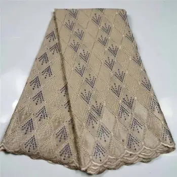 

5 yard Swiss lace fabric 2020 latest Dry lace embroidery African 100% cotton fabrics Swiss voile lace popular Dubai style 9L1205