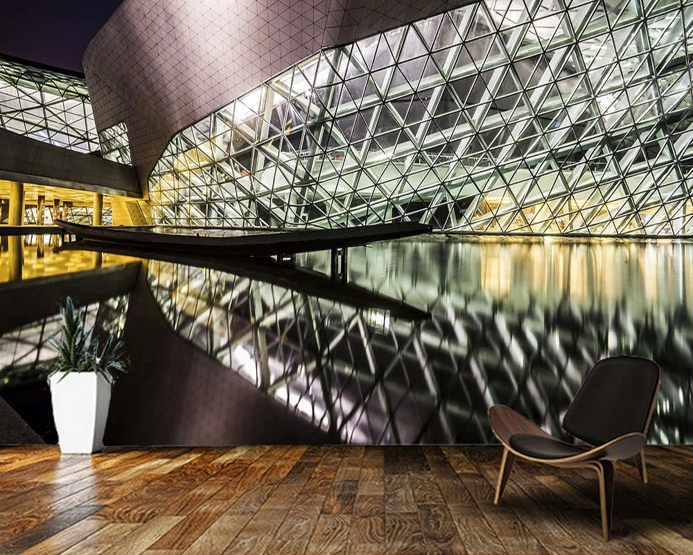 Papel de parede Landmark grand theater city building обои Настенные для гостиной телевизора спальни