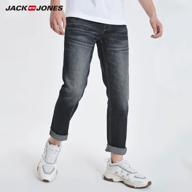 Мужские облегающие джинсы JackJones Стрейчевые длиной до щиколотки базовая мужская