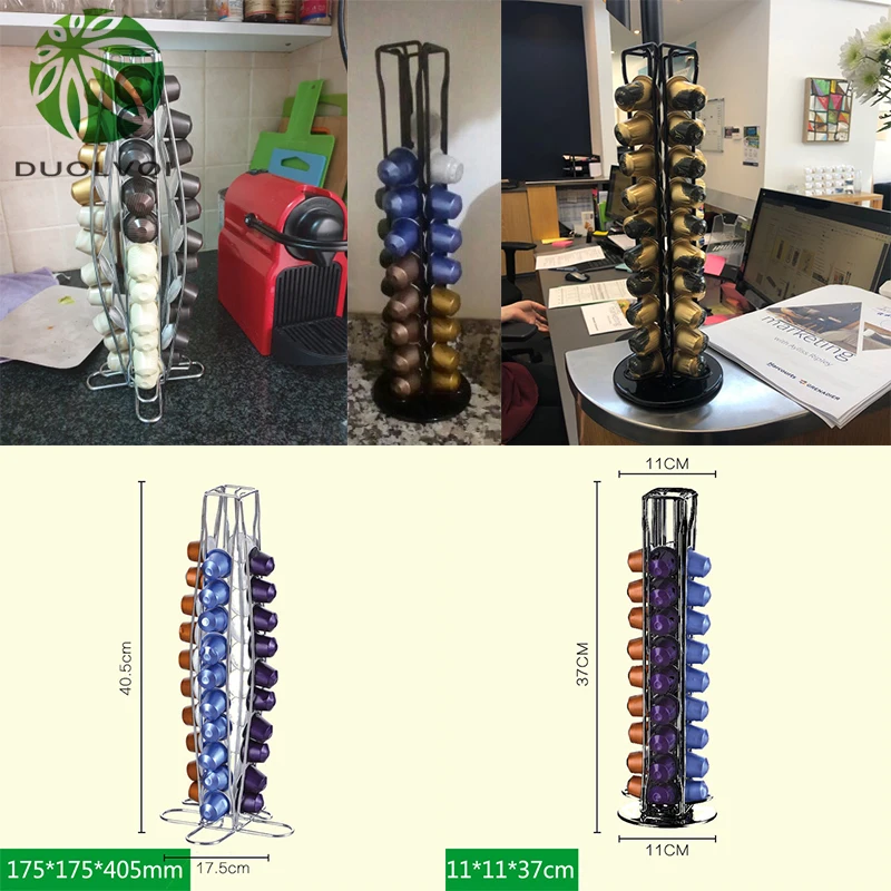 Cena Duolvqi metalowy uchwyt na kapsułki z kawą żelazo chromowanie stojak na kawę kapsuła do przechowywania stojak na 18 sztuk Dolce Gusto Capsule