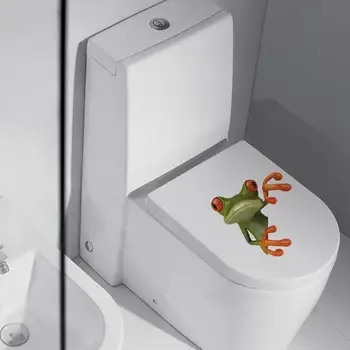 

Crazy Green Frog Shore Wall Car Bathroom Toilet Seat Lid J2Y Home Sticker Cover Supplies Decor Decal H0V4
