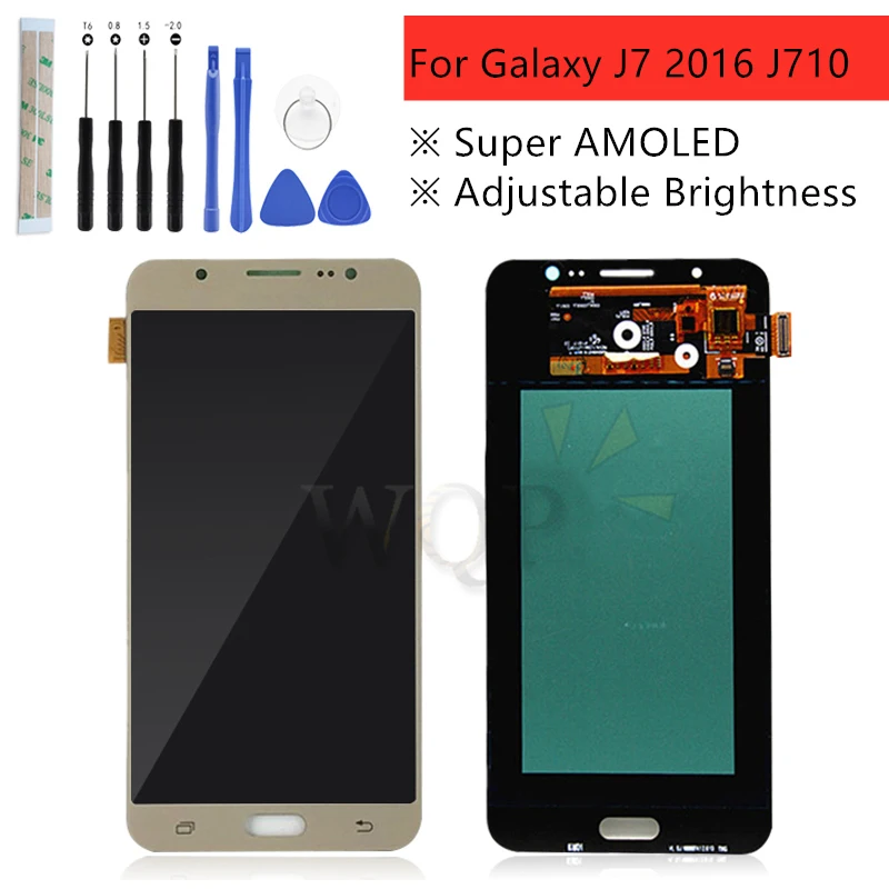 

Super AMOLED For SAMSUNG GALAXY J7 2016 J710 LCD Display Touch Screen Digitizer Replacement Parts J710F SM-J710F J710FN LCD