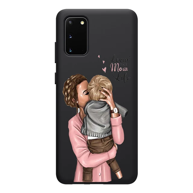 Super Mom Case for Samsung Galaxy S21 A51 S20 A50 A71 A70 A12 A21S S10 S9 S8 A52 A72 S10e Note 20 10 Plus Ultra Lite Black TPU W3593
