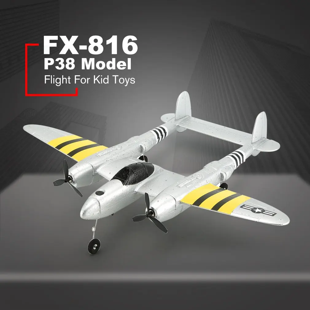 FX-816 Air Force P38 RC Airplane 2,4 GHz 2CH RC летательный аппарат с фиксированным крылом для детских игрушек