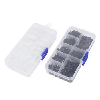 

300pcs M3 Nylon Hex Spacer Screws Nut Distance Weapon Plastic Accessories Assortment Kit