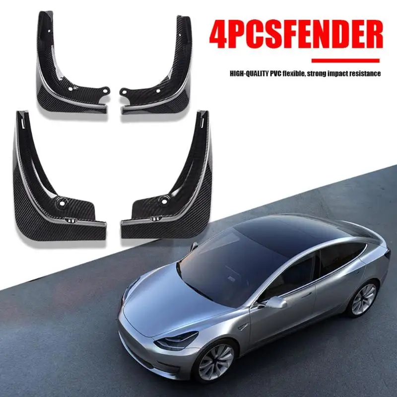 Брызговики передние и задние брызговики 4 шт. Брызговики для Tesla модель 3 Автомобильный Уровень практичный и красивый