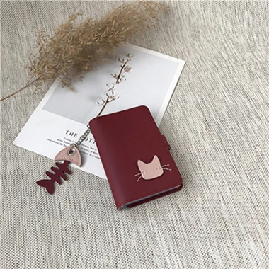 Новая мода унисекс женский кошелек для кредитных карт из искусственной кожи принт с животными обои ID Монета студенческий держатель для карт сумка Cartera Mujer красный - Цвет: Красный
