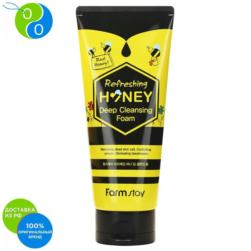 FarmStay Refreshing Honey Deep Cleansing Foam 180ml Farmstay cleaning cosmetics Korean care deep cleansing pore narrowing then the removal of foaming