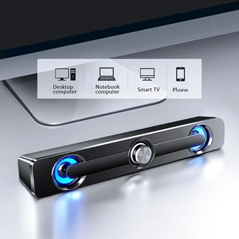 

Computer Speaker USB Wired Powerful Bar Stereo Subwoofer Bass Speaker Surround Sound Box for PC Laptop Phone Tablet