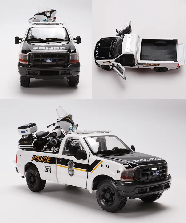 Maisto 1: 24 Ford F350 пикап+ модель мотоцикла Harley брелок для автомобильных ключей, модель игрушка в подарок