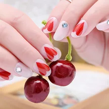 Красный горный хрусталь красный Инс Ветер Европа и Америка невесты Японский Корейский носить маникюр поддельные набор наклеек на ногти был белый ручной маникюр