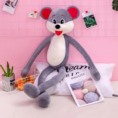 Gray Кавайная Розовая кукла мышка, плюшевая игрушка, мягкие животные, мультяшная мышка, плюшевая кукла, детские игрушки для девочек, подарок на день рождения - Цвет: Gray