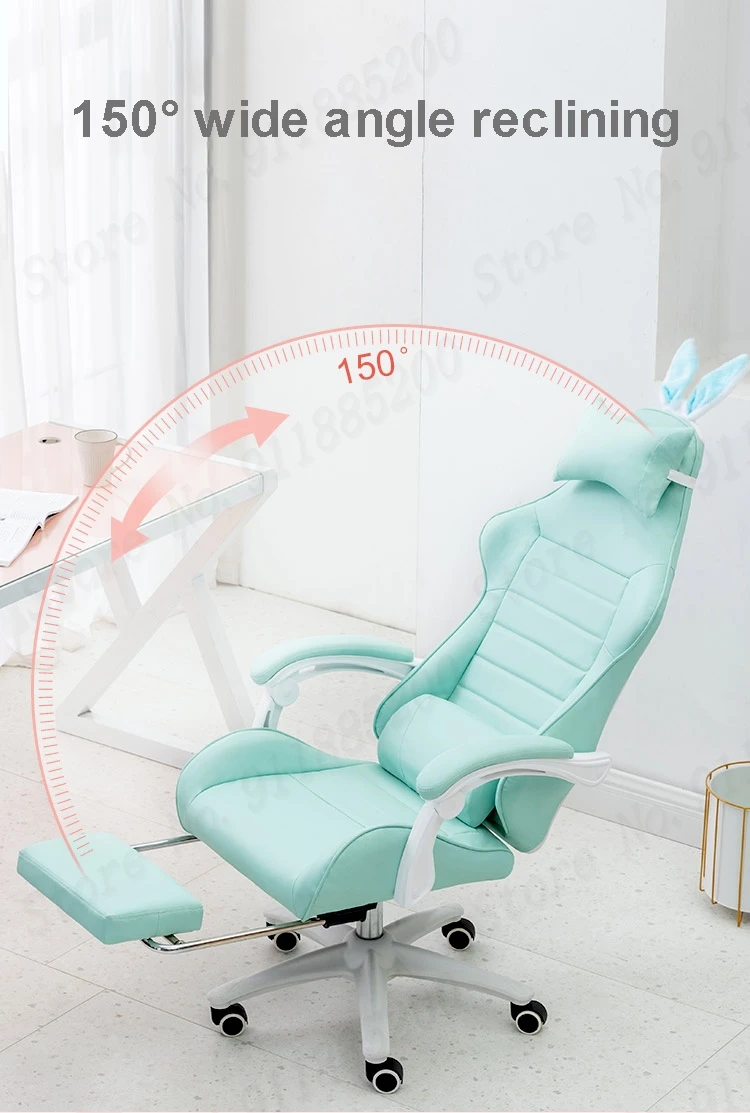 Cute pink gaming chair home girl anchor live broadcast ergonomic game athletic swivel chair computer chair macaron series