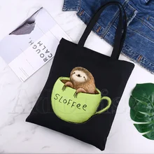 

Sloth Simple Women Package Elegant Canvas Bag Handbags Shoulder Bags Casual Shopping Girls Handbag Black