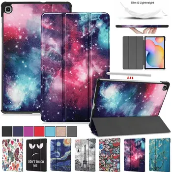 

For Samsung Galaxy Tab S6 Lite 10.4 SM-P610 P615 2020 Painted PU Leather Flip Stand Smart Tablet Case Cover