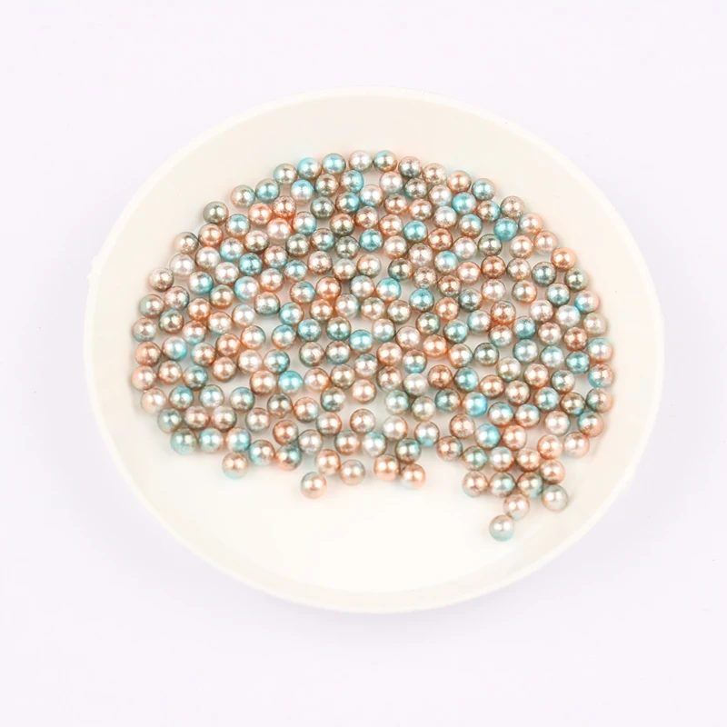 3mm small size option about 500Pcs/lot random mix color no holes Pearls Round Beads For DIY Craft Scrapbook Decoration