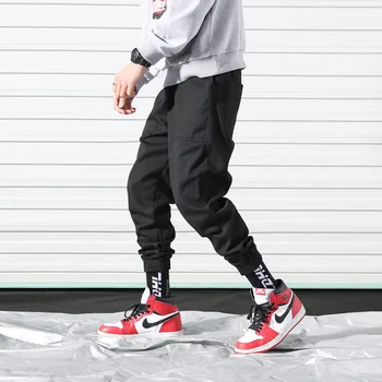 

Cargo-pants Men Plus Size Spring Autumn Men's Casual Pants Youth Overalls Streetwear Khaki Trousers Pockets Japanese Style M-5XL