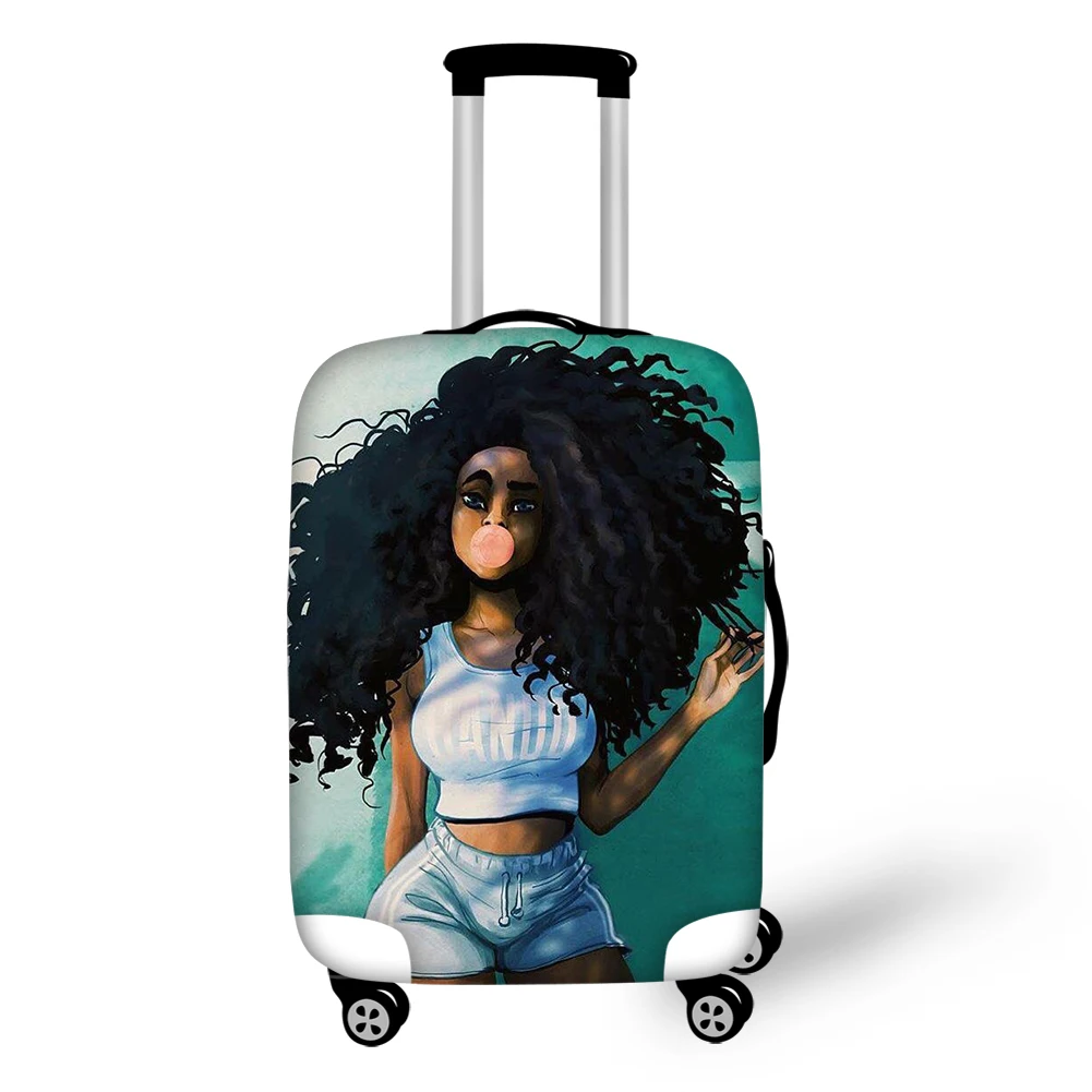 

HaoYun African Girls Prints Travel Luggage Cover Dust-proof Anti-scratch Suitcase Thick Covers Travel Luggage Protective Cover