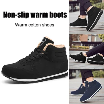 

Men Winter Snow Boots Fleece Lined Warm Ankle Booties Non-slip Shoes Sport Sneakers B2Cshop