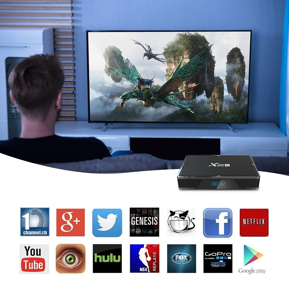 X96 H Смарт ТВ Box Android 9,0 IPTV Set-Top Box 6K 2 ГБ 4 ГБ оперативной памяти, 16 Гб встроенной памяти, 32 ГБ, 64 ГБ, 4 ядра media player PK HK1 MAX H96 A95X