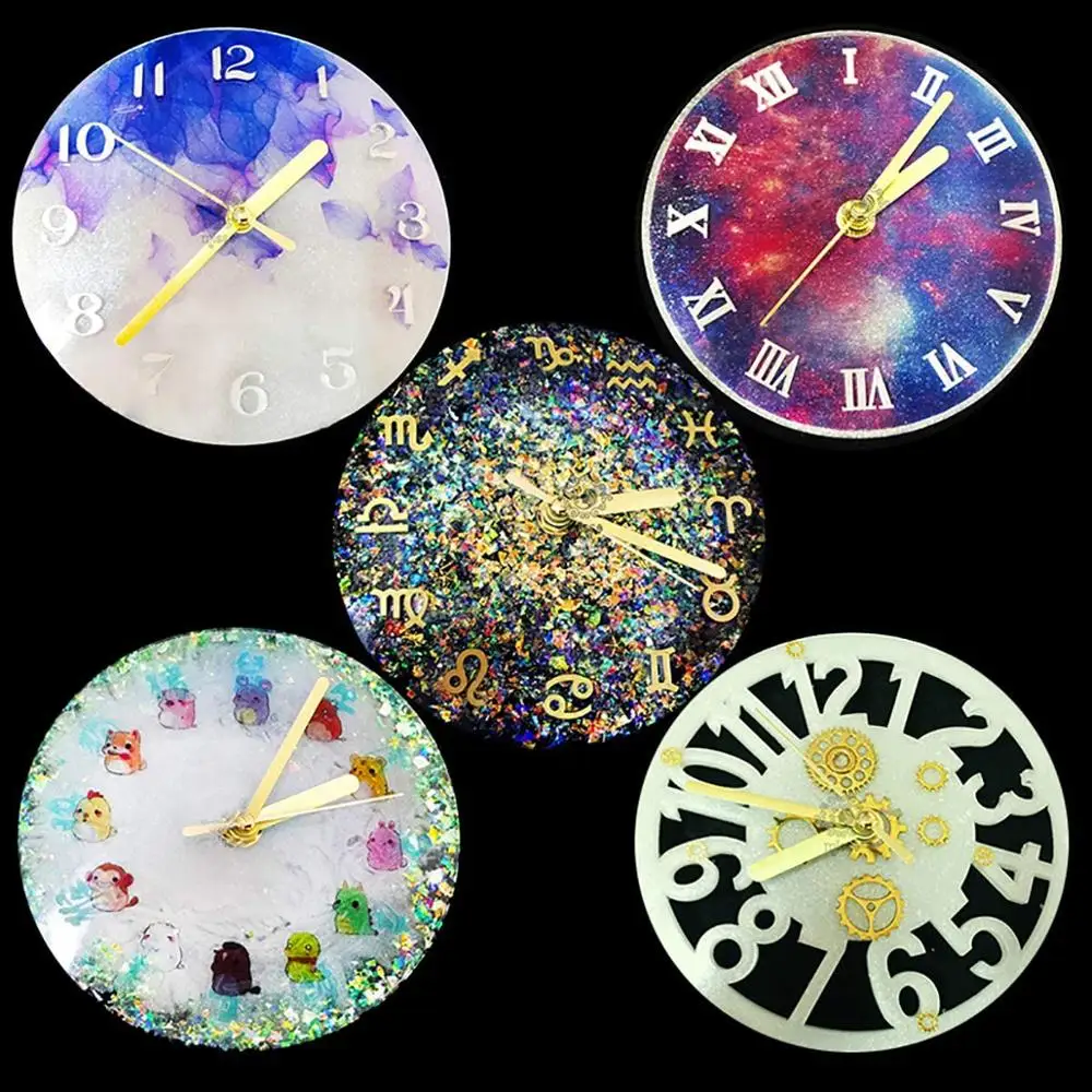 

Hot sale clock resin mold Roman numeral constellation silicone mold handmade DIY epoxy resin silicone mold handmade tools