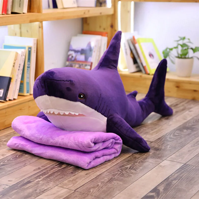 100cm Newest Big Size Soft Animals Shark Plush Blanket Stuffed Pillow Appease Cushion Gift For Kids 5