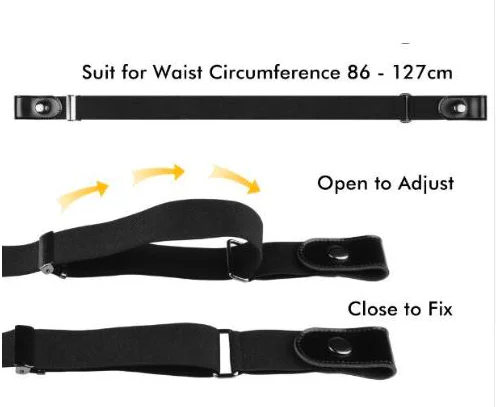 Belt For Jean Buckle Stretch Elastic Waist Belt