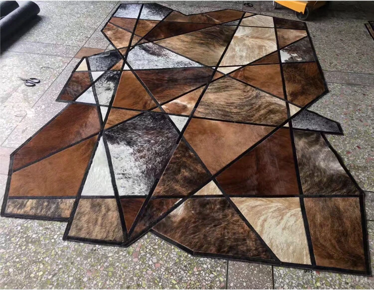cowhide patchwork rug