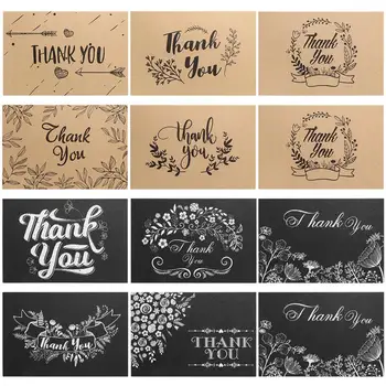 

partykindom 150 SETS Thank You Cards Set Greeting Cards Notes With Kraft Envelopes Stickers All-Occasion Thank You Notecards