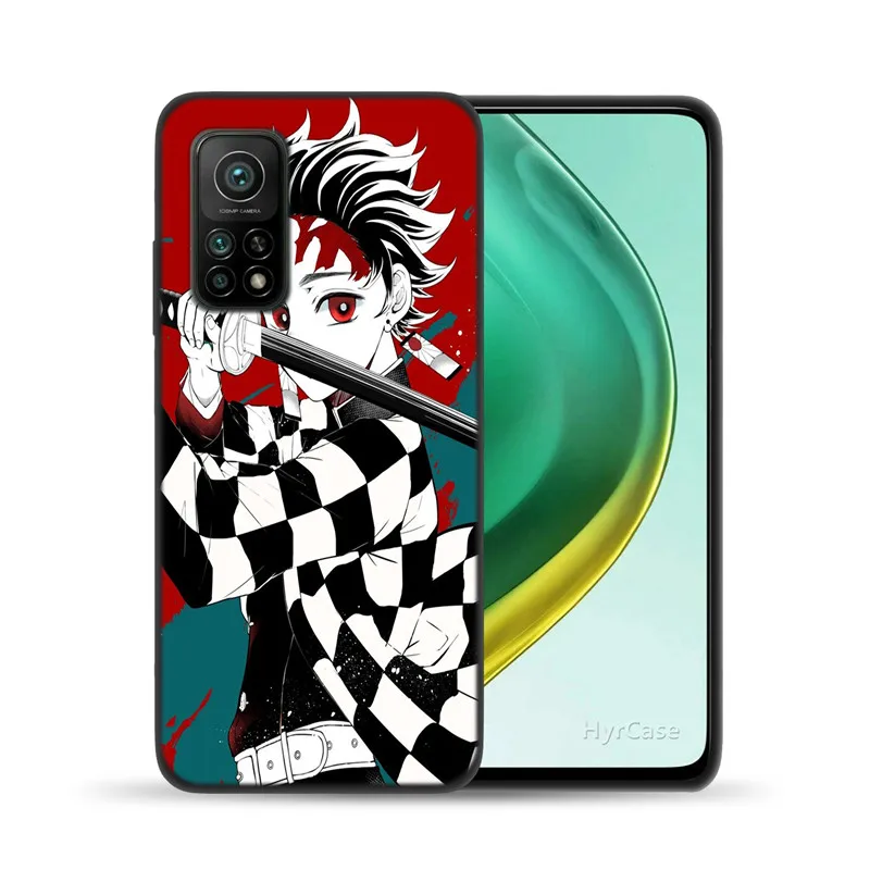 Cute Demon Slayer Anime Phone Case For Xiaomi Mi 10T Lite 10 Ultra Redmi Note 9S 7 8 9 Note9 Pro 8T Black Soft Silicone Cover xiaomi leather case cover