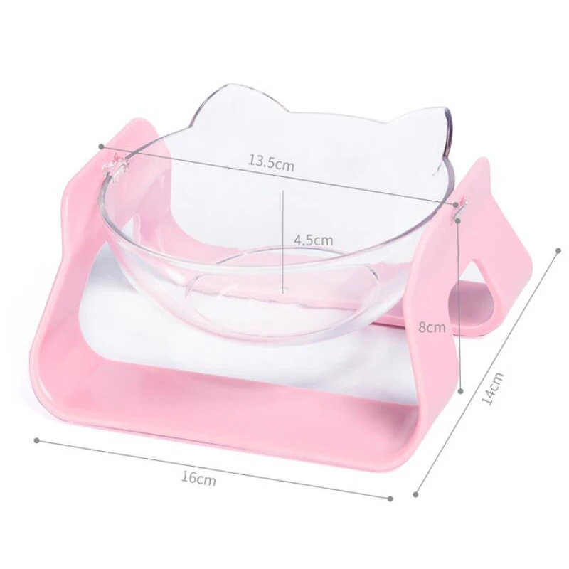 Cat Bowl with Raised Stand Pet Dogs Feeding Bowl Adjustable Sloping Slope Design Protect Spine Dog Water Food Bowl Cats Feeder