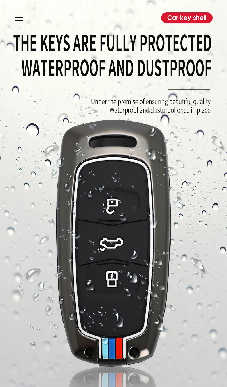 Metal Car Smart Key Case Cover Shell Fob For Geely Boyue Atlas NL3 Emgrand X7 EX7 EC7 GT GC9 Borui Coolray Protector Accessories - Hc5c360087aea4263b51c32a6130aee1aB