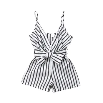 

Pudcoco USPS Fast Shipping Newborn Baby Girl Clothes Sleeveless Striped Bowknot Strap Romper Jumpsuit Outfit Sunsuit Clothes
