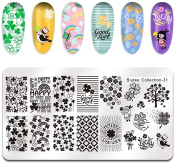 

Biutee Plates Nail Stamping Plates Stainless Steel Nail Art Stamp Template New Flower Leaves Forest Image Manicure Nail Tools