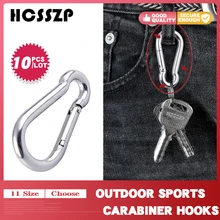 10 шт., для спорта на открытом воздухе, 316, нержавеющая сталь, безопасная Пряжка, брелок, для альпинизма, карабин, крюк, для кемпинга, туризма