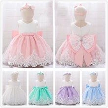 Рождественские платья для детей с блестками, кружевное платье на крестины с цветочным рисунком Одежда для новорожденных девочек на день рождения, костюм принцессы для младенцев