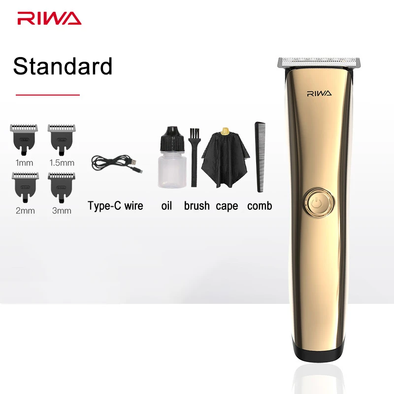 Xiaomi Riwa Barber Shop Rechargeable Hair Clipper T-shaped Steel Blade Professional Hair Trimmer For Men With 4 Attachment Combs