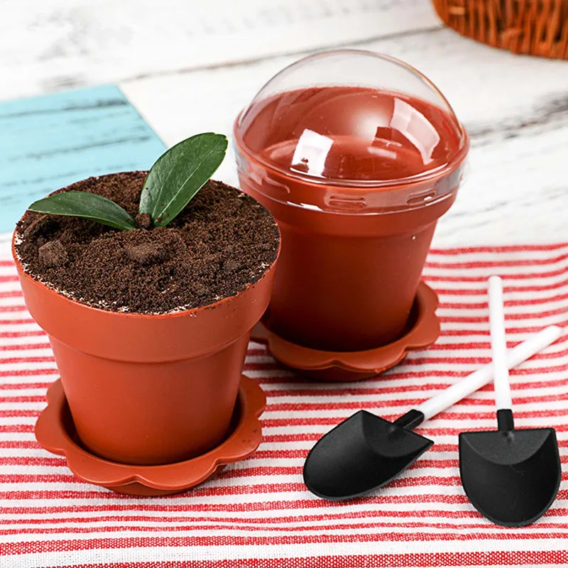 

20pcs High quality baking decor tool creative party birthday favor cake dessert plastic cups disposable cup takeaway with lid