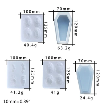 

DIY Crystal Epoxy Skeleton Pendant Resin Mold Coffin Trinket Box Silicone Mould DXAA