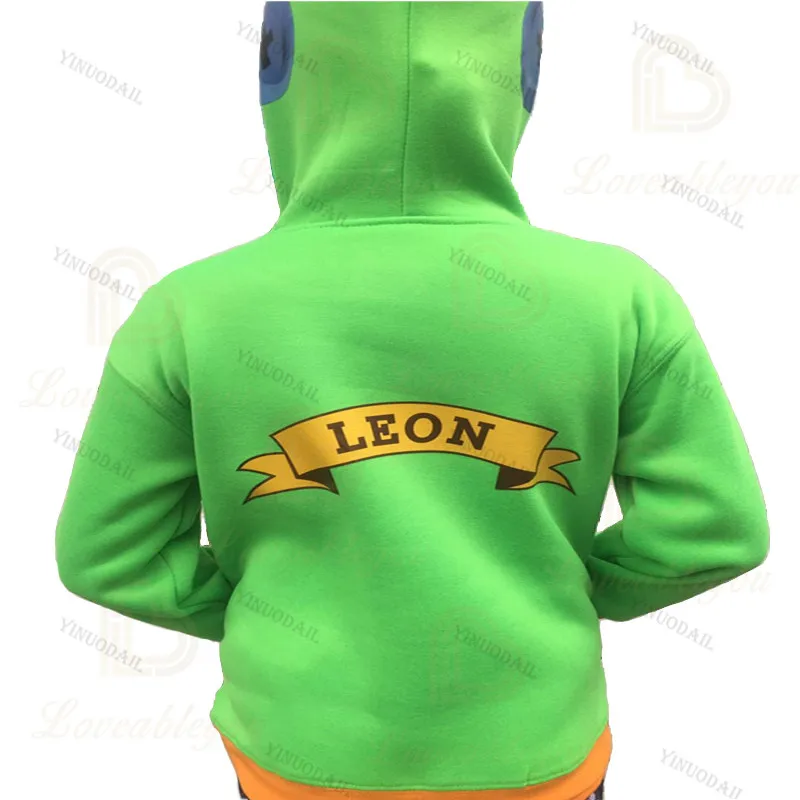 

Leon Kids Hoodie 2020 Splicing with Hoode Printing Red Green Hoodies with Male /female Fashion Logo for Every Day
