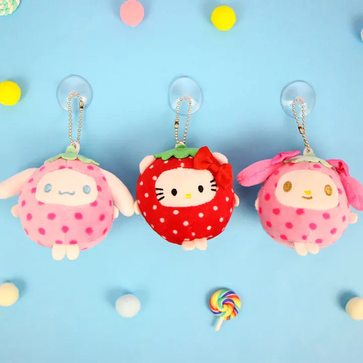 Sanrio, Hello Kitty My Melody Cinnamoroll мультяшная плюшевая игрушка кукла кошелек сумка повесить декоративная подвеска брелок для девочек Подарки