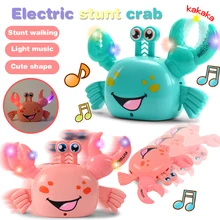 Novelty Electric Crab Toys Automatic Turning Luminous Musical Crab Baby Eletric Animal Education Toys For Children Birthday Gift