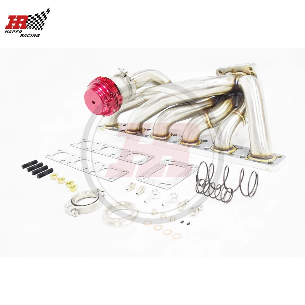 HAPER RACING SS304 3mm Thick 42mm OD Steam Pipe Brushed T3T4 Turbo Manifold For E30 E34 24V M50 M52 S50 S52 With 44mm Wastegate |