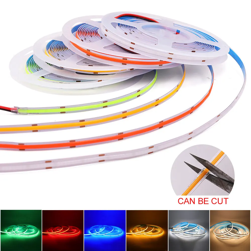 

FCOB LED Strip Light DC12V 24V High Density Flexible COB Led Light Strips 384 LEDs Super Bright LED Tape Dimmable Linear Ribbon