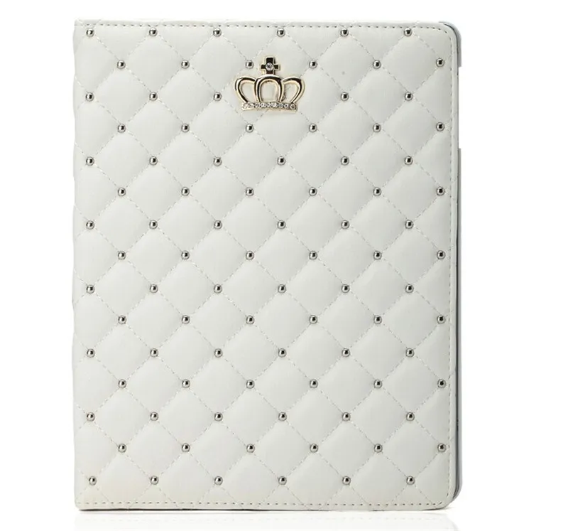 White Умный чехол для Apple iPad 4 чехол для Ipad 2 Ipad 3 из искусственной кожи чехол Корона сетка подставка с бриллиантами авто Пробуждение сна чехол для планшета 9,7 - Цвет: White