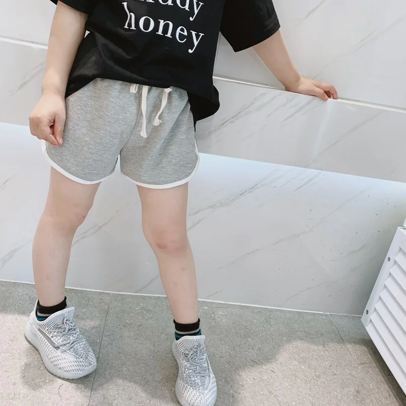 Cong Little Sister/ г. Летние новые стильные детские повседневные шорты на гусеничном ходу шорты для маленьких мальчиков и девочек спортивные штаны корейский стиль