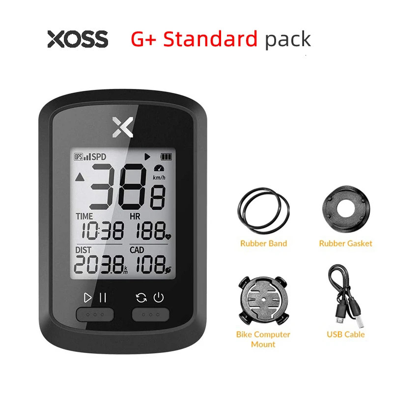 Standard XOSS Bike Computer G+ Wireless GPS Speedometer Waterproof Road Bike MTB Bicycle Bluetooth ANT+ with Cadence Cycling Computers - Цвет: Standard